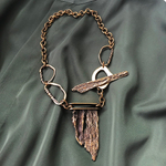 Колье ассиметричное кора, бронза