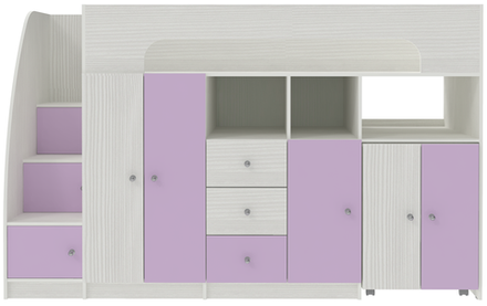 Кровать-чердак КарИВи Астра 11 Белое Дерево Ирис