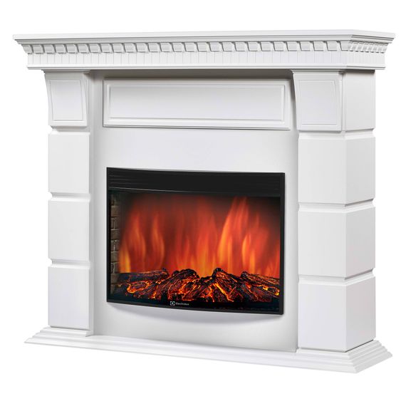 Каминокомплект: Очаг Electrolux Sphere Plus EFP/P-2720RLS с порталом Elegante 25 белый — (1)