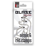 Клипсы на соски, соединённые цепью с зажимом для клитора (Цвет: серебристый)