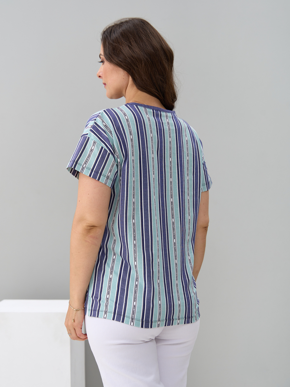 Футболка Фк-127/индиго-полоскабуквы