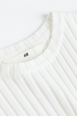H&M Топ трикотажный эластичный, белый