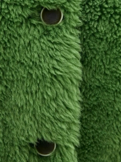 Шуба из шерсти чебурашка тедди экошуба, зеленая, SilverFox
