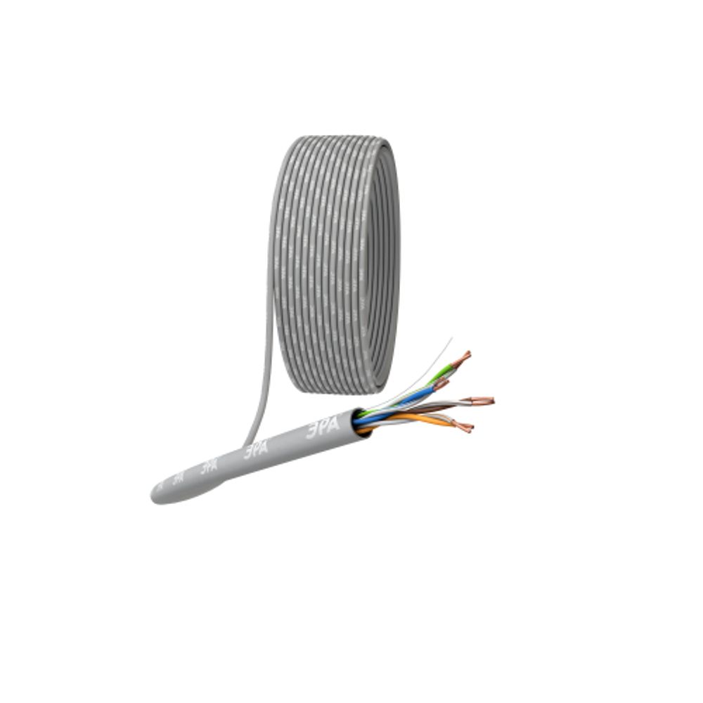 Кабель витая пара ЭРА U/UTP 4x2x24 AWG Cat5e CU PVC 305м | Электротовары