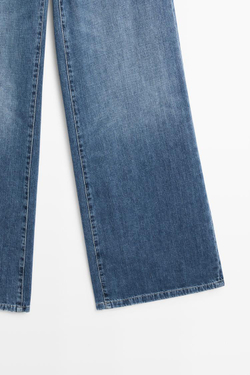 Massimo Dutti Джинсы с высокой талией и широкими штанинами, средне-синий