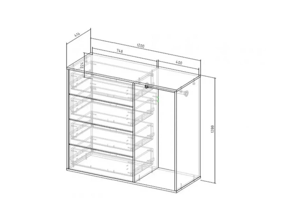 Комод со штангой Дуб Сонома