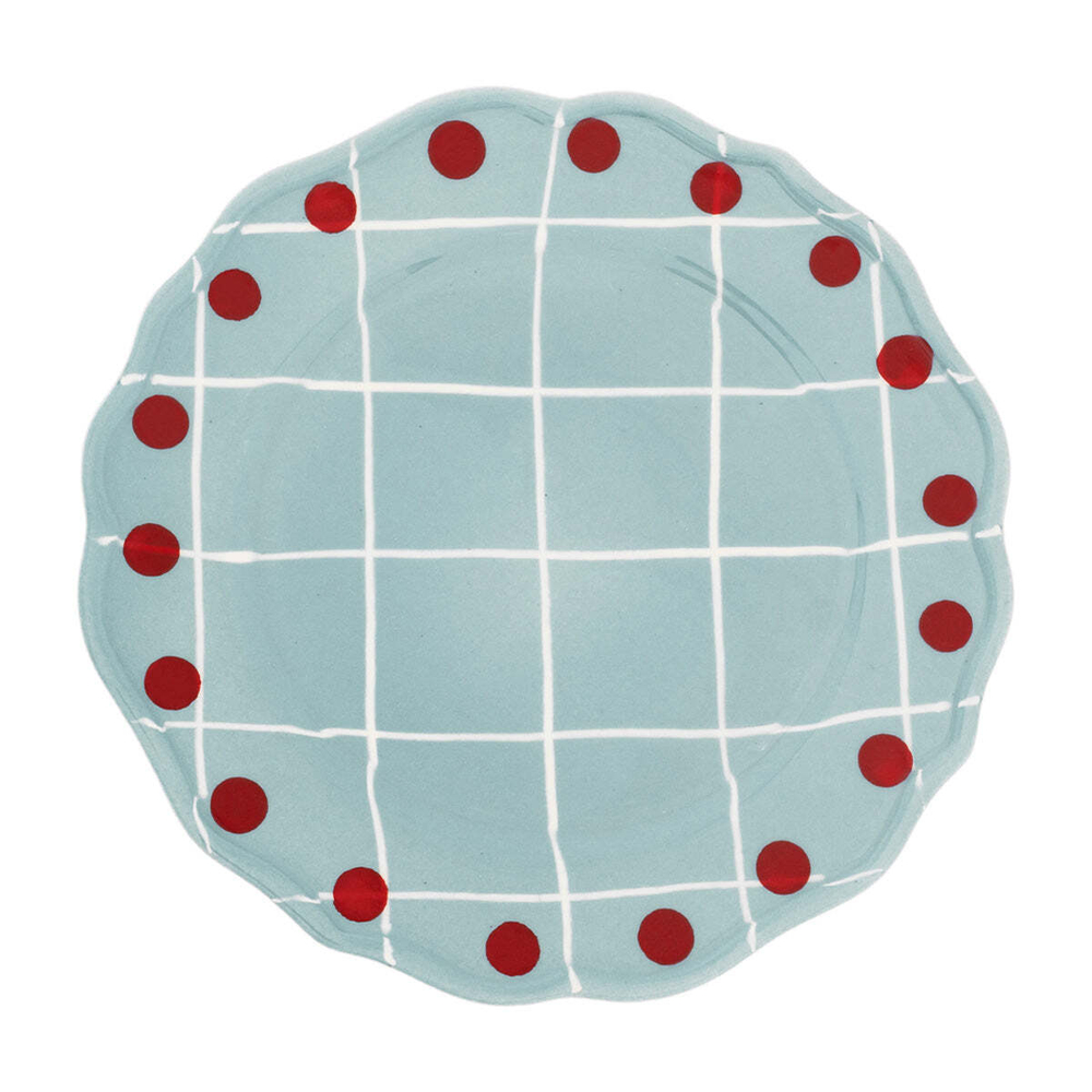 Тарелка обеденная Bitossi Home Light Blue Red Dots (27 см)