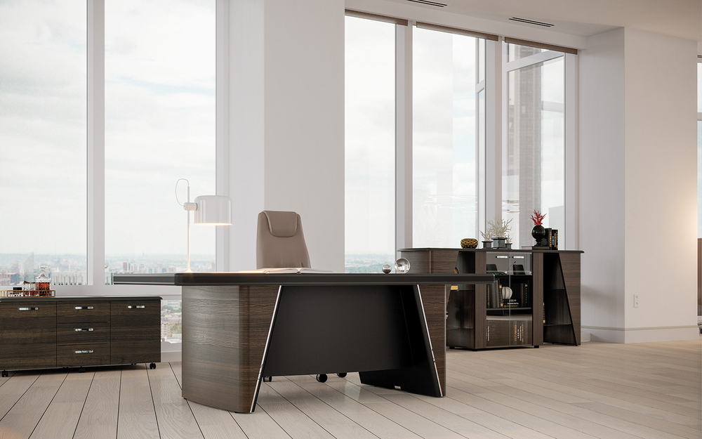 Шкаф-тумба низкий со стеклом НЬЮТОН (NEW.TONE)