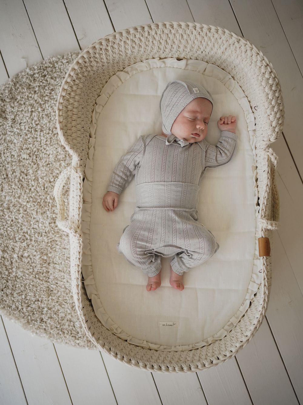 Боди с длинным рукавом "Жемчуг" из ажурного хлопка 0+