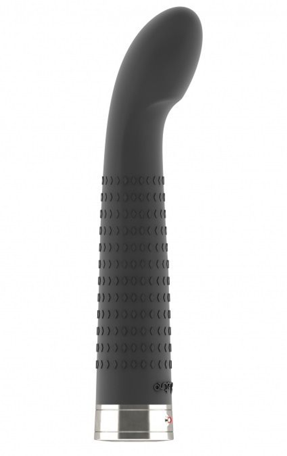 Чёрный вибратор с загнутым кончиком Jet - 16,9 см. (Цвет: черный)