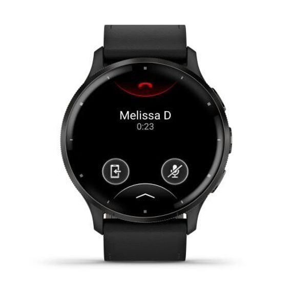 Умные часы Garmin Venu 3 черные с серым безелем и кожаным ремешком