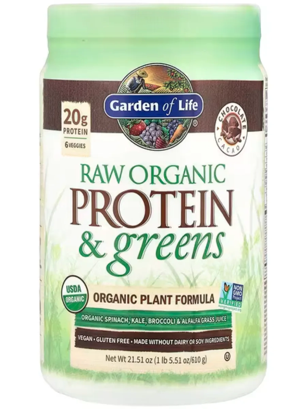 RAW Organic Растительный протеин шоколад 610 г