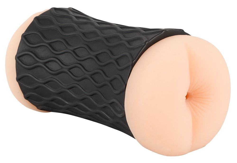 Двусторонний мастурбатор Nature Skin - вагина и анус (Цвет: телесный с черным)