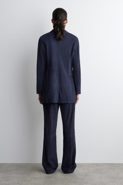 COS Замшевый пиджак на одной пуговице, стальной синий