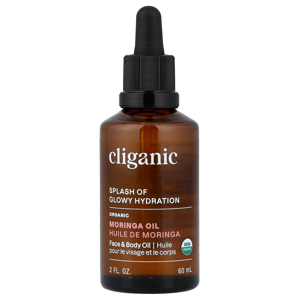 Cliganic, Splash of Glowy Hydration™, органическое масло моринги, 60 мл (2 жидк. унции)