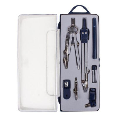 Готовальня 7 предм: циркуль мет,грифели, кронцирк,рейсфед,насадка под каранд.