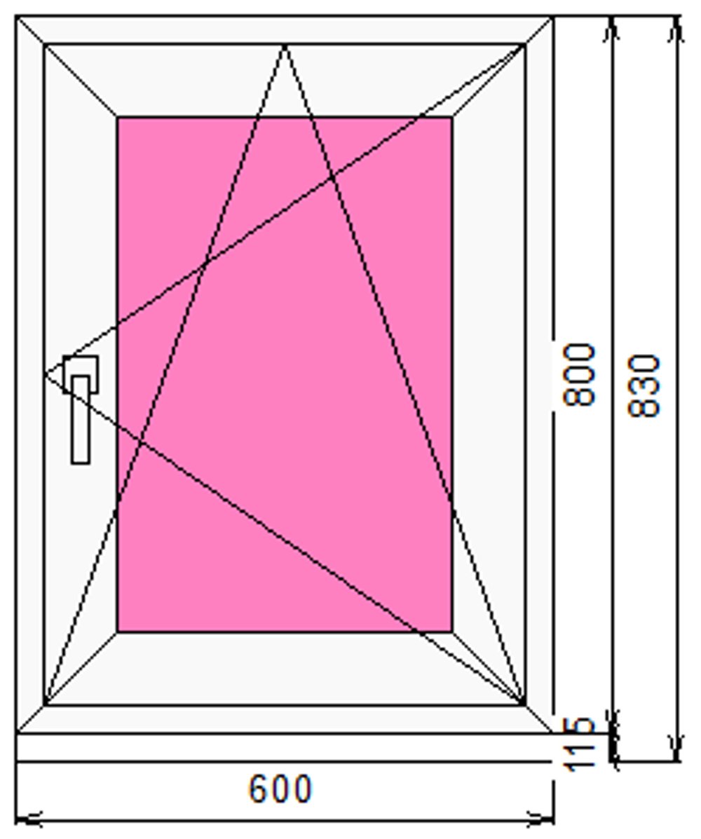 Пластиковое окно 800 х 600 ТермА Эко