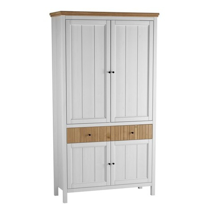 Шкаф для посуды «Сканди» 4 глухие двери и ящики белый/антик