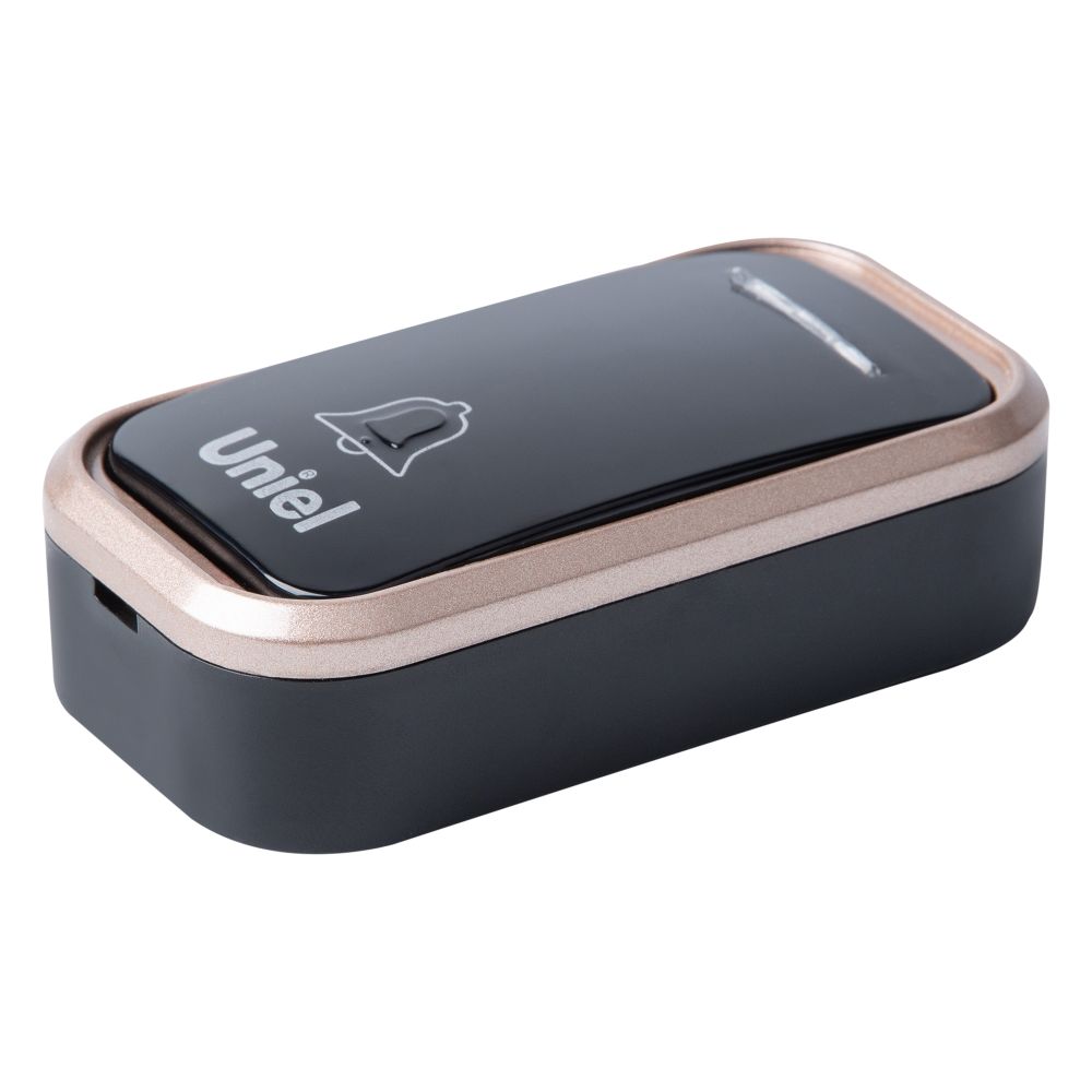 UDB-094W-R1T1-38S-BL-GL Звонок электронный. 220В. Радиус действия 150 м. Черный с золотистым. ТМ Uniel