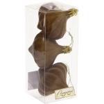 Набор ёлочных украшений VELOUR «Волшебная юла» 6 см (набор 3 шт), Кофейный