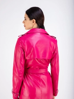 Плащ женский тренчкот длинный кожаный натуральный Турция