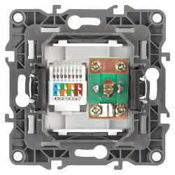 12-3110-06 ЭРА Розетка комбинированная RJ45+TV, IP20, Эра12, чёрный | Эра 12 Черный