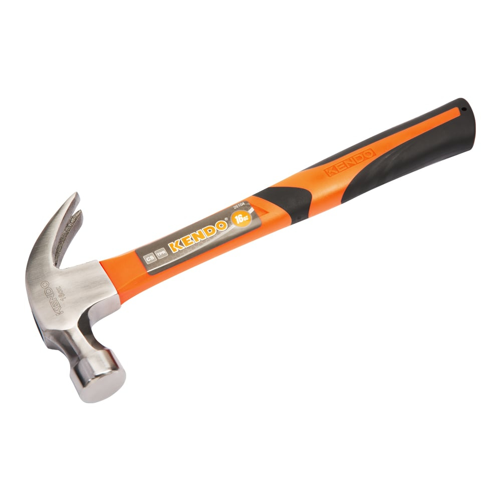Молоток-гвоздодер с фиберглассовой рукояткой KENDO 450 гр 25104