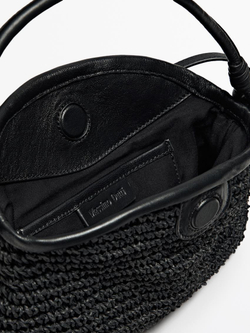 Massimo Dutti Сумка-сэтчел из плетеной бумаги, черный