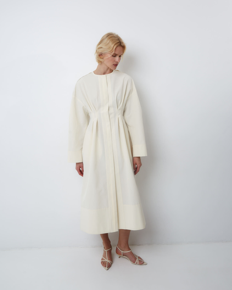 Платье из смесового хлопка Александр Маккуин сливочный