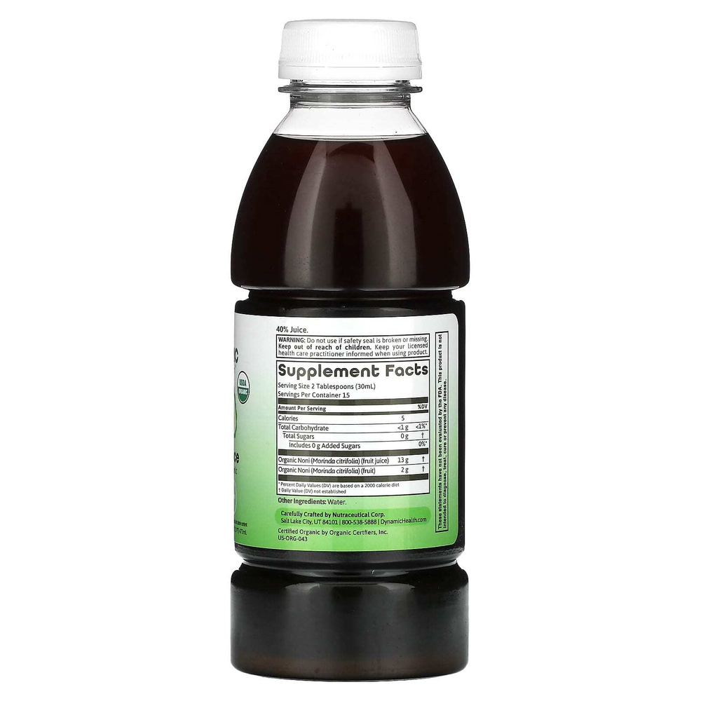 Dynamic Health, Сертифицированный органический сок нони, 473 мл (16 жидк. унц.)
