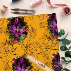 Ткань дюспо фиолетовый цветок с тенью