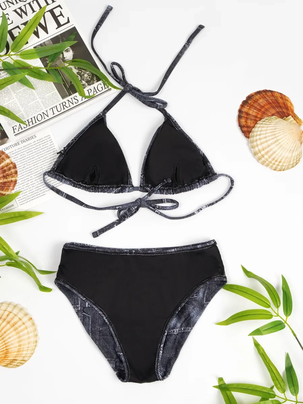 купальник раздельный 3 в 1 с накидкой и повязкой на голову