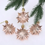 Ёлочные игрушки «Таинственное очарование» Звезда остроконечная 6 см (набор 4 шт), шампань