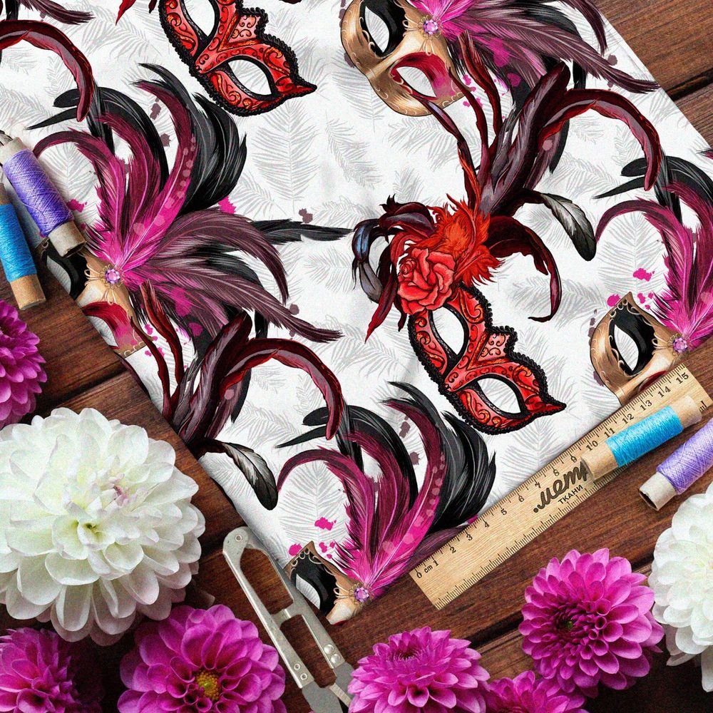 Ткань мембрана яркие карнавальные макси