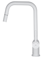 Смеситель для кухни с выдвижным изливом WONZON & WOGHAND, Белый матовый (WW-6018-MW)