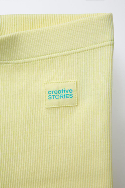 ZARA ШОРТЫ-ВЕЛОСИПЕДКИ В РУБЧИК, ПАСТЕЛЬНО-ЖЕЛТЫЙ