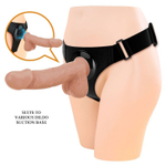 Телесная насадка на поясе со стыковочной платформой Jerry - 21,8 см. (Цвет: телесный с черным)