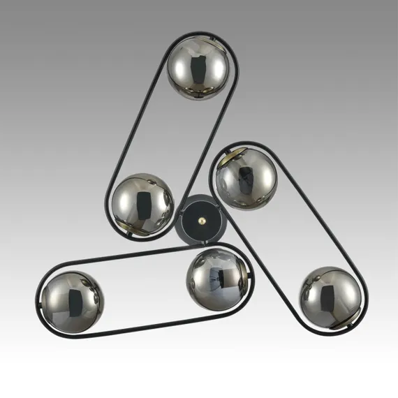 8060/6C COMFI LN24 черный/дымчатый металл/стекло Люстра потолочная E27 6*60W 220V CAMILIE