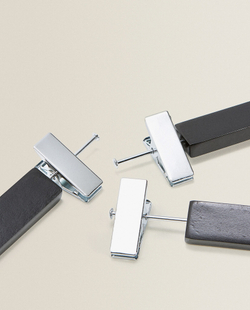 ZARA HOME ЛАКИРОВАННАЯ ДЕРЕВЯННАЯ ВЕШАЛКА С ЗАЖИМАМИ (НАБОР ИЗ 3 ШТ.), ЧЕРНЫЙ