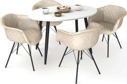 Стул SHT-ST31-С4/S37 Кремовый/Черный муар Дисконт (Невозвратный товар!)