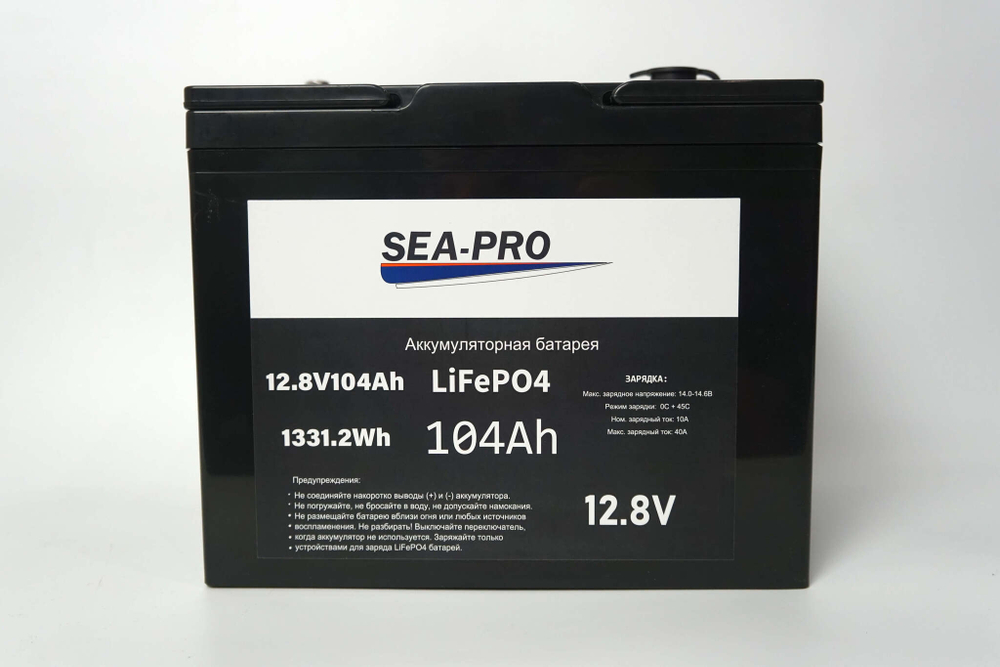Аккумулятор SEA-PRO 104Ач (LiFePo4 сборка завода ГЕЛ класс А, IP66)