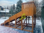 Деревянная зимняя горка Snow Fox, скат 4 м