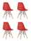 Eames Style DSW красный пластик, стальной каркас, натуральный массив бука