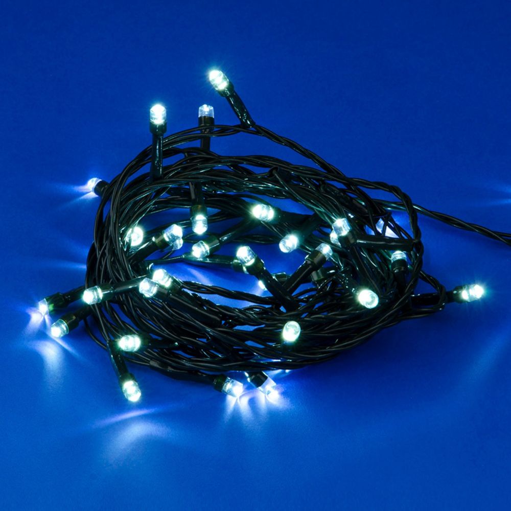 ULD-S0500-050-DGA WHITE IP20 Гирлянда светодиодная. 5м. 50 светодиодов. Белый свет. Провод зеленый. ТМ Uniel