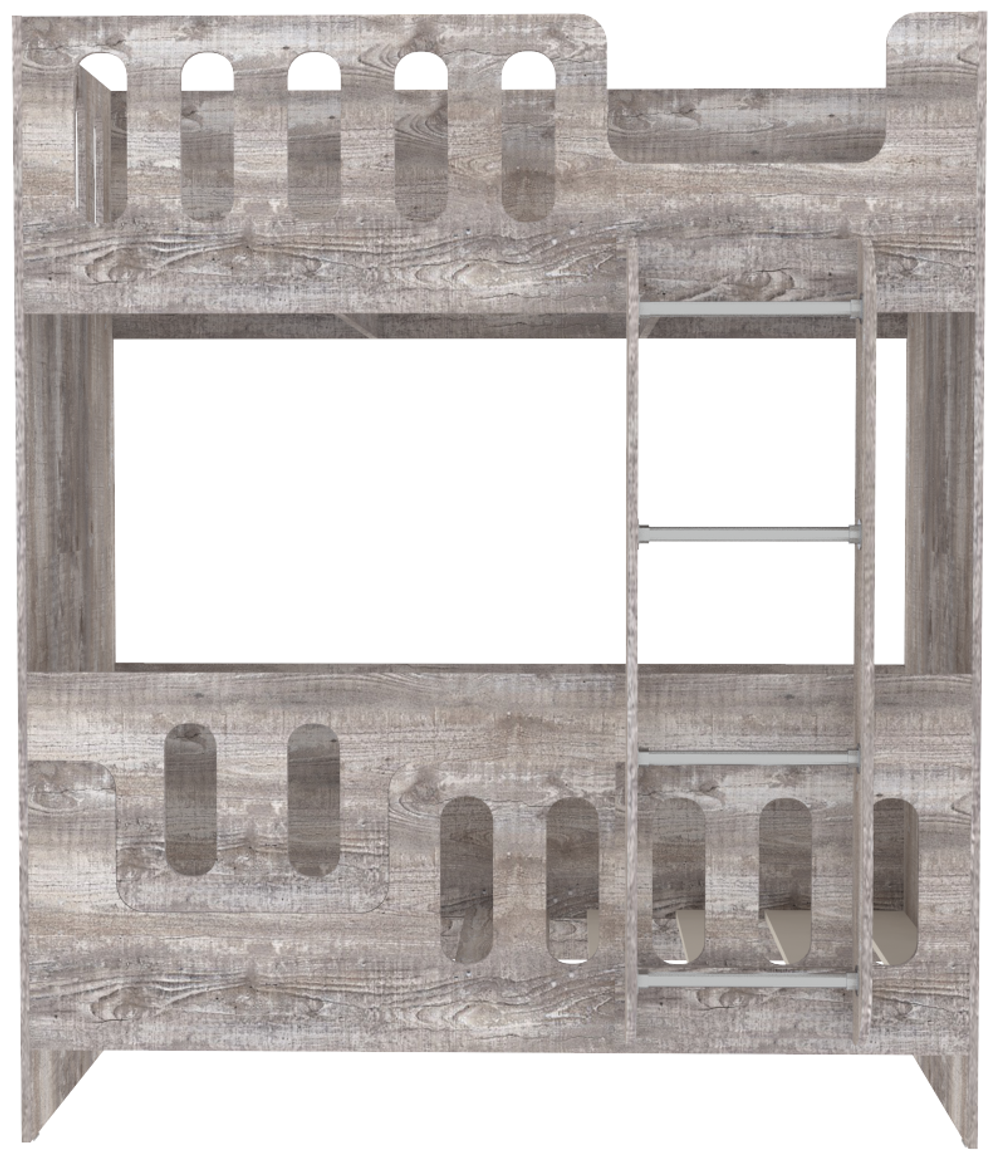 Двухъярусная кровать КарИВи cо сплошным бортом ДС-26 80x160 Бетон