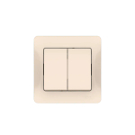 GLOSSA 2-клавишный ВЫКЛЮЧАТЕЛЬ, сх.5, 10АХ, в сборе, быстрозажим. клем., БЕЖЕВЫЙ
