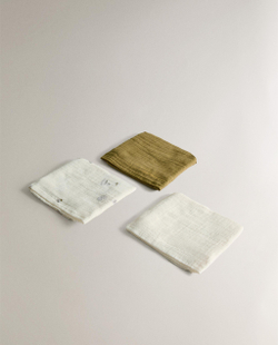 Zara Home Муслиновые салфетки из хлопка, экрю, 55x55 см (3 шт.) · 4601/767