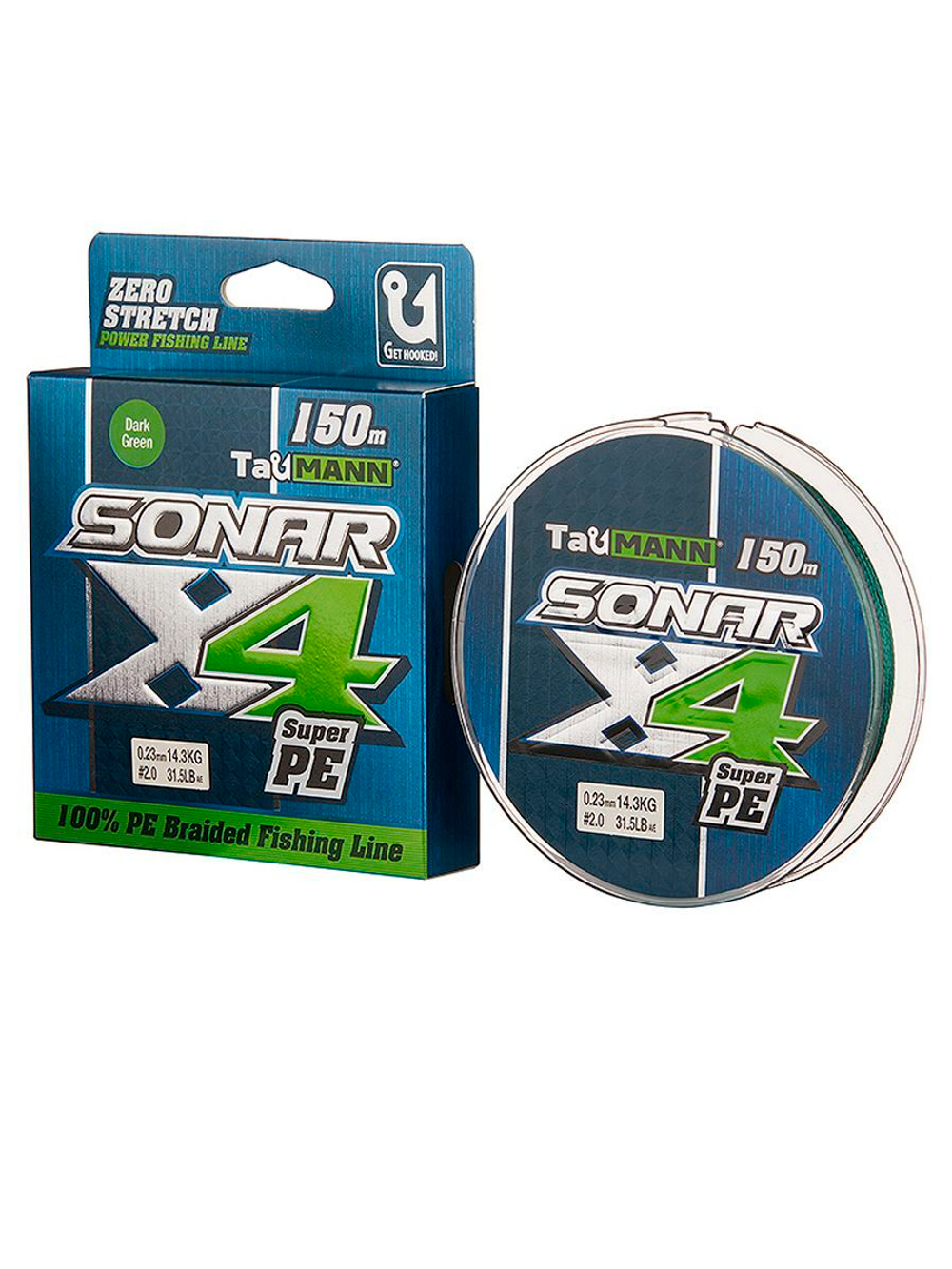 Плетеный шнур для рыбалки TauMANN Sonar PE X4 150m #1.2 (0.18mm) Yellow