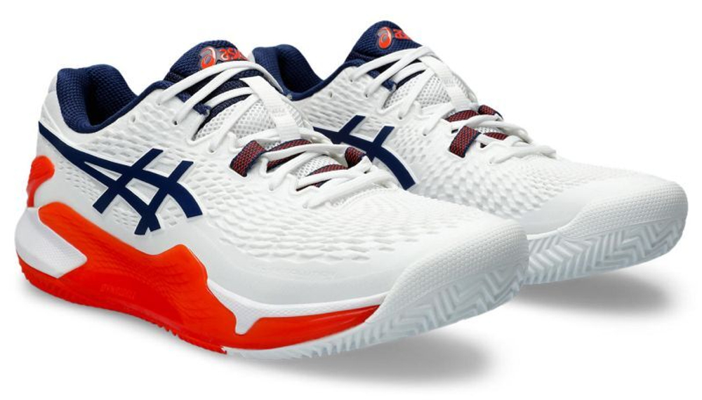 Мужские кроссовки теннисные Asics Gel-Resolution 9 Clay - white/blue expanse