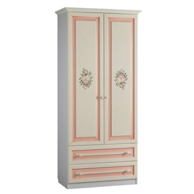 Шкаф 2-ств. с ящ. Алиса (белый/крем)